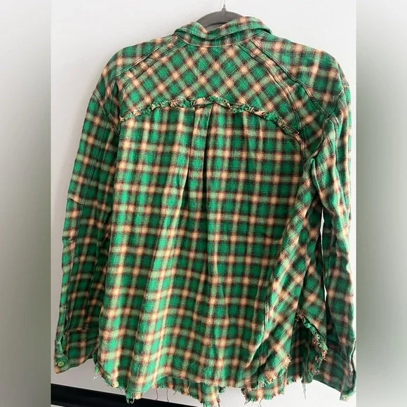 BDG Green and Brown Checkered Shirt - Picture 2 of 4